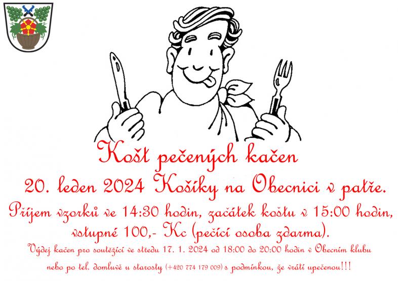 košt pečených kačen