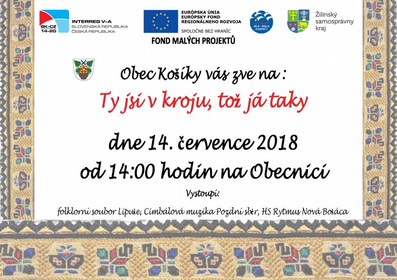 ty jsi v kroju, tož já taky